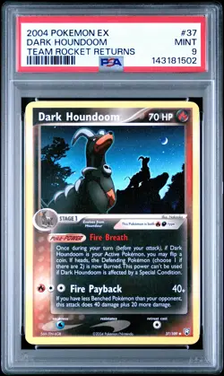 2004 POKEMON EX TEAM ROCKET RETURNS #37 DARK HOUNDOOM PSA 9 - Image 1