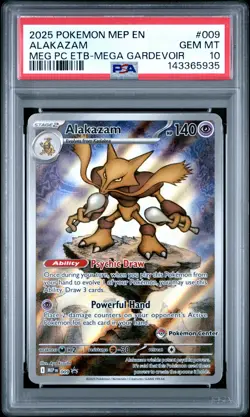 2025 POKEMON MEP EN-ME BLACK STAR PROMO #009 ALAKAZAM PSA 10 - Image 1