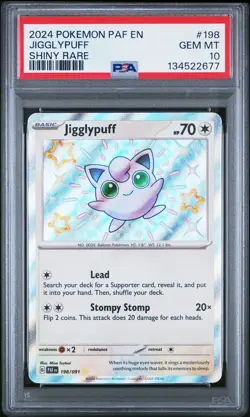 2024 POKEMON PAF EN-PALDEAN FATES SHINY RARE #198 JIGGLYPUFF PSA 10 - Image 1