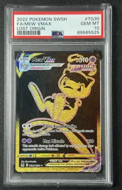 MEW VMAX PSA 10 2022 POKEMON SWSH LOST ORIGIN #TG30/TG30 FA FULL ART 5525 - Image 1