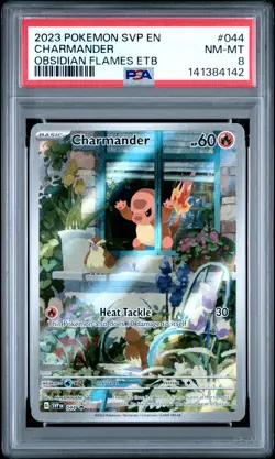2023 POKEMON SVP EN-SV BLACK STAR PROMO #044 CHARMANDER PSA 8 - Image 1