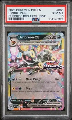 2025 POKEMON PRE EN-PRISMATIC EVOLUTIONS #060 UMBREON EX PSA 10 - Image 1