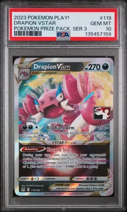 2023 POKEMON PLAY! POKEMON PRIZE PACK: SERIES 3 #119 DRAPION VSTAR PSA 10 - Image 1