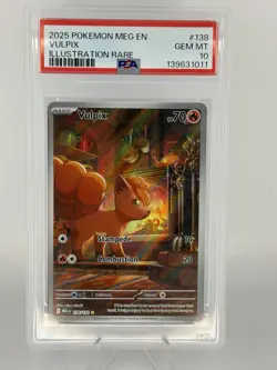 2025 POKEMON MEGA EVOLUTION #138 VULPIX ILLUSTRATION RARE IR PSA 10 Gem Mint - Image 1