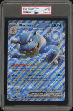 2025 POKEMON PROMO BLOOMING WATERS PREM COLL-TAG #009 BLASTOISE EX PSA 10 - Image 1
