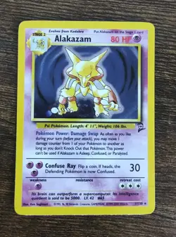 Pokemon Alakazam 1/130 Holo Rare Base Set 2 - Image 1
