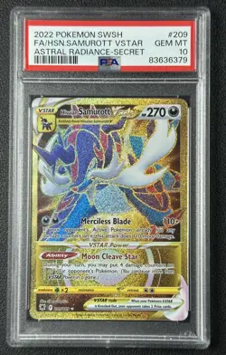 HISUIAN SAMUROTT VSTAR PSA 10 2022 POKEMON SWSH ASTRAL RADIANCE #209/189 FA 379 - Image 1