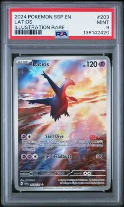 2024 POKEMON SSP EN-SURGING SPARKS ILLUSTRATION RARE #203 LATIOS PSA 9 - Image 1