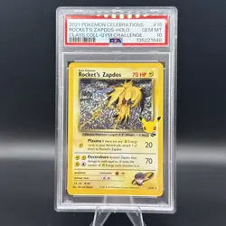 2021 POKEMON CELEBRATIONS CLASSIC COLL #15 ROCKET'S ZAPDOS-HOLO PSA 10 - Image 1