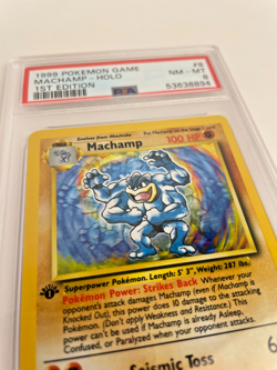 1999 POKEMON BASE SET 1ST EDITION #8 MACHAMP-HOLO PSA 8 - Image 3