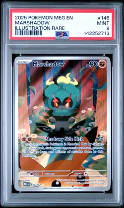 2025 Pokemon MEG En Mega Marshadow Illustration Rare #146 PSA 9 Mint - Image 1