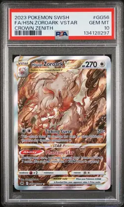 2023 POKEMON SWORD & SHIELD CROWN ZENITH FULL ART/HISUIAN ZOROARK VSTAR PSA 10 - Image 1
