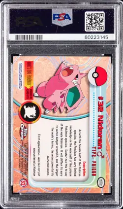 2000 TOPPS CHROME POKEMON T.V. #32 NIDORAN PSA 8 - Image 2