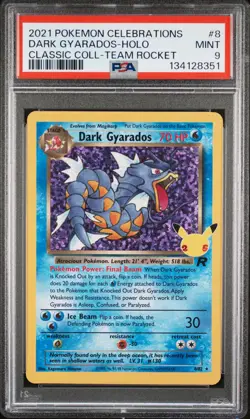 2021 POKEMON CELEBRATIONS CLASSIC COLL #8 DARK GYARADOS-HOLO PSA 9 - Image 1