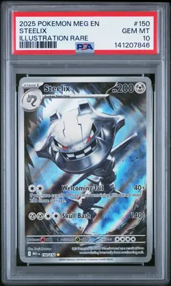 2025 POKEMON MEG EN-MEGA EVOLUTION ILLUSTRATION RARE #150 STEELIX PSA 10 - Image 1