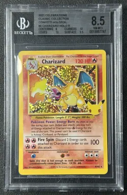 CHARIZARD BGS 2021 POKEMON SWSH CELEBRATIONS #4/102 CLASSIC CONFETTI HOLO FOIL - Image 1