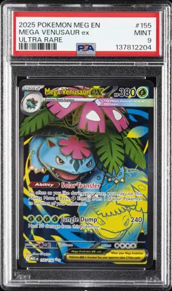 2025 POKEMON MEG EN-MEGA EVOLUTION ULTRA RARE #155 MEGA VENUSAUR EX PSA 9 - Image 1