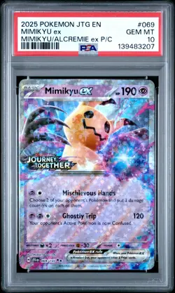 2025 POKEMON JTG EN-JOURNEY TOGETHER #069 MIMIKYU EX PSA 10 - Image 1