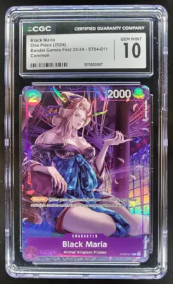 2024 ONE PIECE CCG BLACK MARIA BANDAI GAMES FEST STO4-011 CGC 10 B PT - Image 1