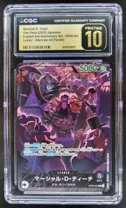 2025 ONE PIECE JPN MARSHALL D TEACH LEADER ALT ART OP09-042 CGC 10 PRISTINE D PT - Image 1