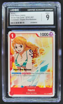 2022 ONE PIECE CCG NAMI SUPER PRE-RELEASE ST01-007 CGC 9 A PT - Image 1
