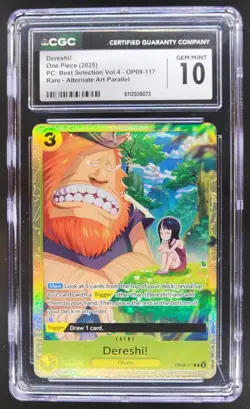 2025 ONE PIECE CCG DERESHI! RARE ALTERNATE ART OP09-117 CGC 10 C PT - Image 1