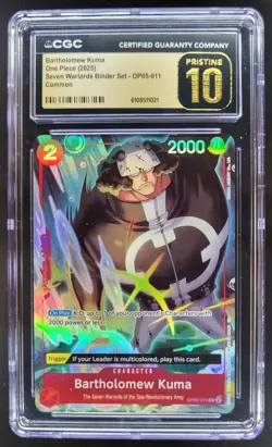 2025 ONE PIECE CCG BARTHOLOMEW KUMA OP05-011 CGC 10 PRISTINE B PT - Image 1