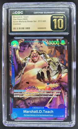 2025 ONE PIECE CCG MARSHALL D. TEACH ST17-005 CGC 10 PRISTINE B PT - Image 1