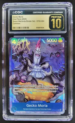 2025 ONE PIECE CCG GECKO MORIA SEVEB WARLORDS ST03-004 CGC 10 PRISTINE D PT - Image 1