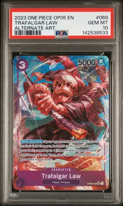 2023 ONE PIECE OP05-AWAKENING OF THE NEW ERA ALTERNATE ART TRAFALGAR LAW PSA 10 - Image 1