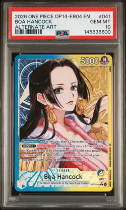 2026 ONE PIECE OP14-EB04-THE AZURE SEA'S SEVEN ALTERNATE ART BOA HANCOCK PSA 10 - Image 1