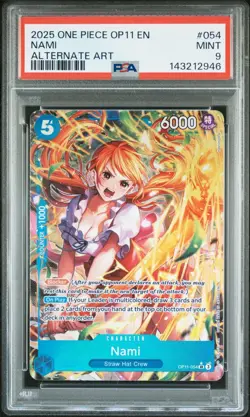 2025 One Piece OP11 En Nami Alternate Art #054 PSA 9 Mint - Image 1