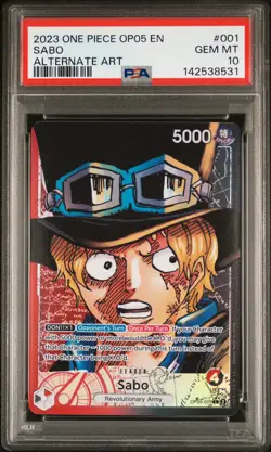 2023 ONE PIECE OP05-AWAKENING OF THE NEW ERA ALTERNATE ART #001 SABO PSA 10 - Image 1