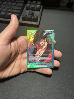 One Piece OP14 The Azure Sea’s Seven - Dracule Mihawk OP14-020 Leader Alt Art - Image 2