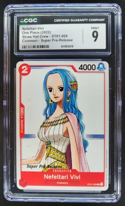 2022 ONE PIECE CCG NEFELTARI VIVI SUPER PRE-RELEASE ST01-009 CGC 9 A PT - Image 1
