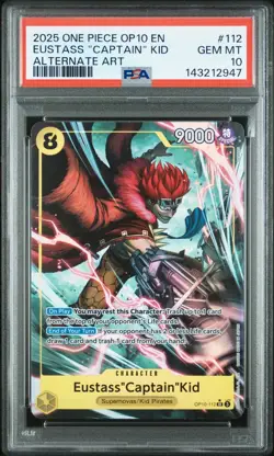 2025 One Piece OP10 Em Eustaas Captain Kid Alternate Art #112 PSA 10 Gem Mint - Image 1