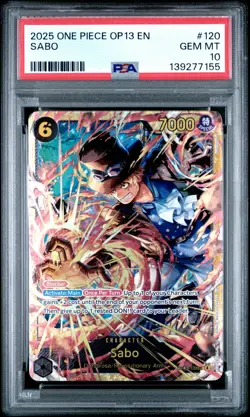 2025 ONE PIECE OP13-CARRYING ON HIS WILL #120 SABO PSA 10 - Image 1
