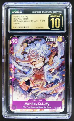 2024 ONE PIECE CCG MONKEY D. LUFFY PURPLE PROMO P-041 CGC 10 PRISTINE C PT - Image 1