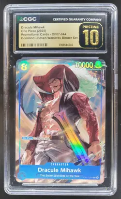 2025 ONE PIECE CCG DRACULE MIHAWK PROMO OP07-044 CGC 10 PRISTINE C PT - Image 1