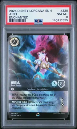 2024 DISNEY LORCANA EN 4-URSULA'S RETURN ENCHANTED ARIEL - SONIC WARRIOR PSA 8 - Image 1