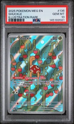 Shuckle PSA 10 English Pokemon Card 136/132 Mega Evolution 2025 IR - Image 1