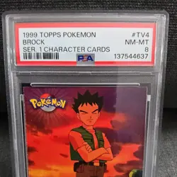 PSA 8 Pokemon Topps TV Series 1 Brock TV 4 Character Card Low Pop - Image 2