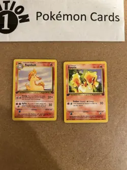 Rapidash + Ponyta 1st Edition Pokemon Card Lot Vintage WOTC - Image 1
