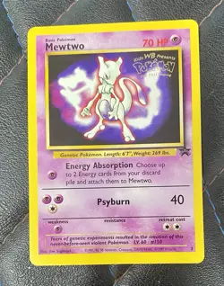 Mewtwo #3 1999 Black Star WB Pokemon the First Movie Promo Pokemon TCG Card - Image 1