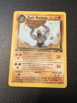 Dark Machoke 40/82 Team Rocket 1st Edition Pokemon Card In NM Condition - Image 1