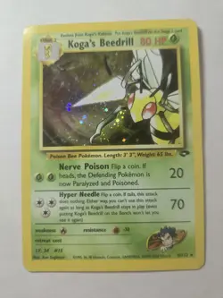 Pokemon TCG Koga's Beedrill Gym Challenge Holo Rare Card 9/132 MP - Image 1