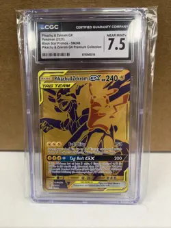 Pokemon TCG Black Star Promo Pikachu Zekrom Tag Team Gold GX SM248 Card CGC 7.5 - Image 1