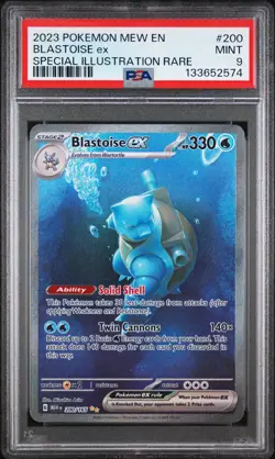 2023 POKEMON MEW EN-151 SPECIAL ILLUSTRATION RARE #200 BLASTOISE EX PSA 9 - Image 1