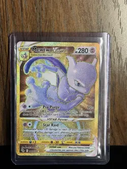 Pokemon TCG Mewtwo VSTAR Holo Card Secret Rare, Pokemon Go 086/078 - Image 1
