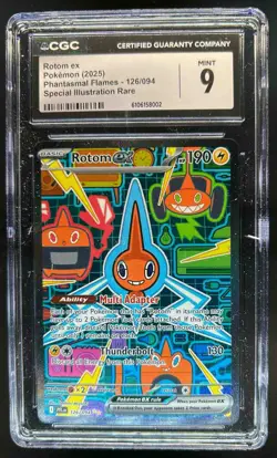 2025 Pokemon Phantasmal Flames Rotom ex Special Illustration Rare #126/094 CGC 9 - Image 1
